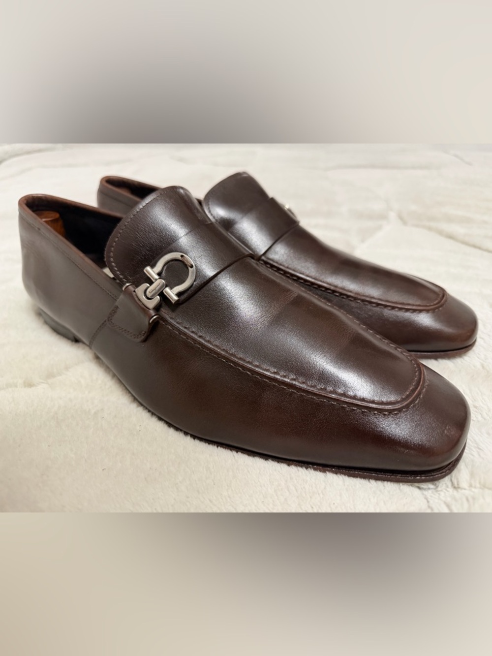 Like NEW! $950 Salvatore Ferragamo Gancini Bit Brown Dress Loafers 11.5 12.5 - Picture 2 of 12